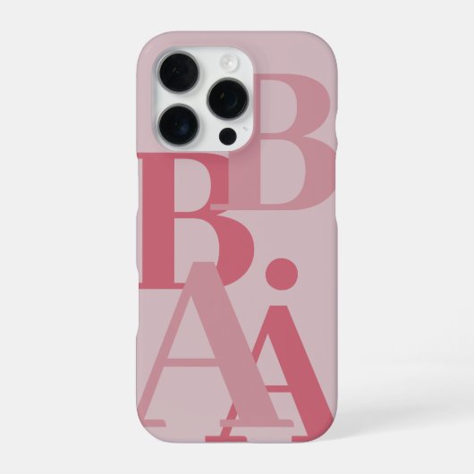 Coque iPhone 16 Pro Moderne Soft Pink initial minimal contemporain (Verso)