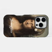 Coque iPhone 16 Pro Mona Lisa avec chat endormi (Verso Horizontal)
