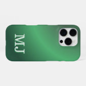 Coque iPhone 16 Pro Monogram Modern Green Gradient Holiday (Verso Horizontal)