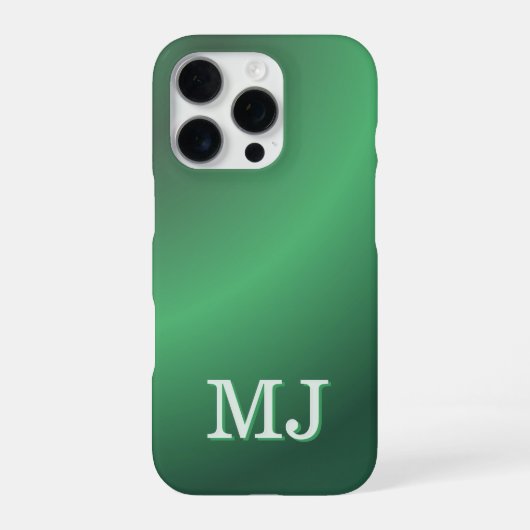 Coque iPhone 16 Pro Monogram Modern Green Gradient Holiday (Verso)