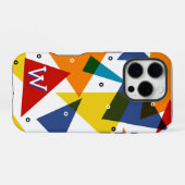 Coque iPhone 16 Pro Monogramme Abstrait Triangles Modernes  (Verso Horizontal)