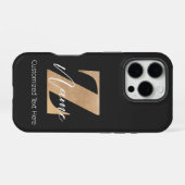 Coque iPhone 16 Pro Monogramme avec initiale Z et nom personnalisé (Verso Horizontal)