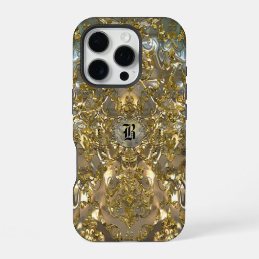 Coque iPhone 16 Pro Monogramme Copachatlin Damask (Verso)