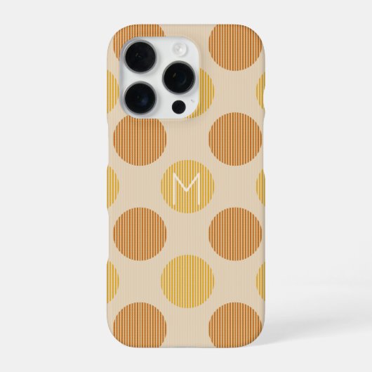 Coque iPhone 16 Pro Monogramme customisé Cercles modernes (Verso)