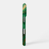 Coque iPhone 16 Pro Monogramme de marbre vert élégant or (Côté droit)