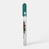 Coque iPhone 16 Pro Monogramme Moderne 1 Photo Vert Sarcelle (Côté gauche)