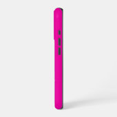 Coque iPhone 16 Pro Monogramme moderne rose vif noir (Côté gauche)