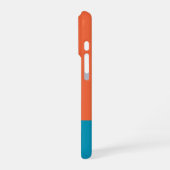 Coque iPhone 16 Pro Monogramme Monogrammé Simple Moderne Orange Bleu (Côté gauche)