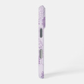 Coque iPhone 16 Pro Monogramme Violet Élégant Floral (Côté droit)
