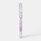 Coque iPhone 16 Pro Monogramme Violet Élégant Floral (Côté gauche)