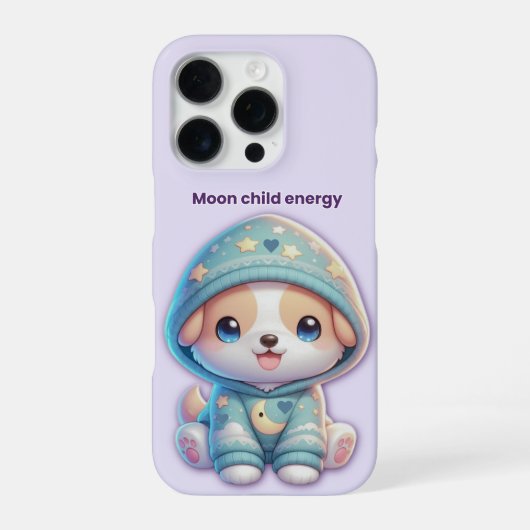 Coque iPhone 16 Pro Moon Child Energy Dog Case (Verso)