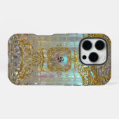 Coque iPhone 16 Pro Morshnette Élégant Monogramme baroque (Verso Horizontal)