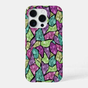 Coque iPhone 16 Pro mosaïque de verre moderne Abstrait motif lumineux 
