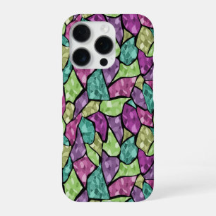 Coque iPhone 16 Pro Motif abstrait de carreaux de mosaïque en verre mo