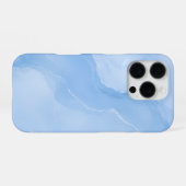 Coque iPhone 16 Pro Motif Abstrait de Marbre Bleu Clair (Verso Horizontal)