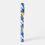 Coque iPhone 16 Pro Motif Aquarelle Citron Bleu (Côté droit)