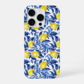 Coque iPhone 16 Pro Motif Aquarelle Citron Bleu (Verso)