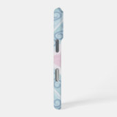 Coque iPhone 16 Pro motif bleu en forme de diamant (Côté droit)