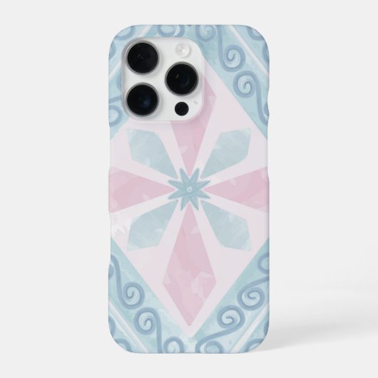 Coque iPhone 16 Pro motif bleu en forme de diamant (Verso)