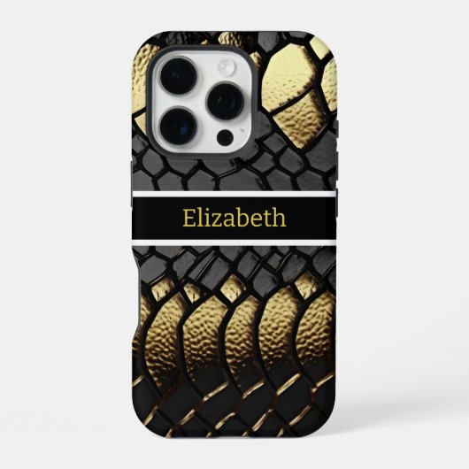 Coque iPhone 16 Pro Motif complexe de la peau d'un serpent (Verso)