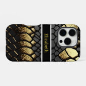 Coque iPhone 16 Pro Motif complexe de la peau d'un serpent (Verso Horizontal)