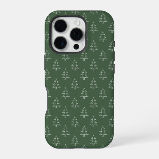 Coque iPhone 16 Pro Motif d'arbre de Noël vert (Verso)