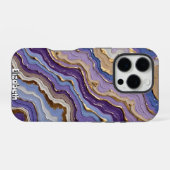 Coque iPhone 16 Pro Motif d'art fluide géode abstrait (Verso Horizontal)