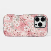 Coque iPhone 16 Pro Motif de fleurs Sakura rose (Verso Horizontal)