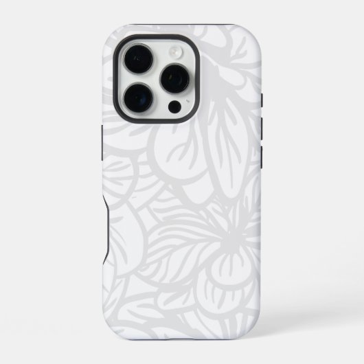 Coque iPhone 16 Pro Motif de fond blanc transparent (Verso)