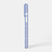 Coque iPhone 16 Pro Motif de grille bleu clair et rose (Côté gauche)