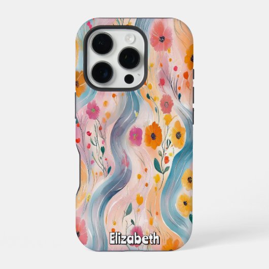 Coque iPhone 16 Pro Motif de la rivière Floral (Verso)