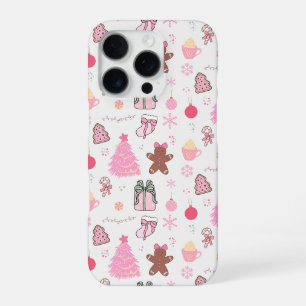 Coque iPhone 16 Pro Motif de Noël rose
