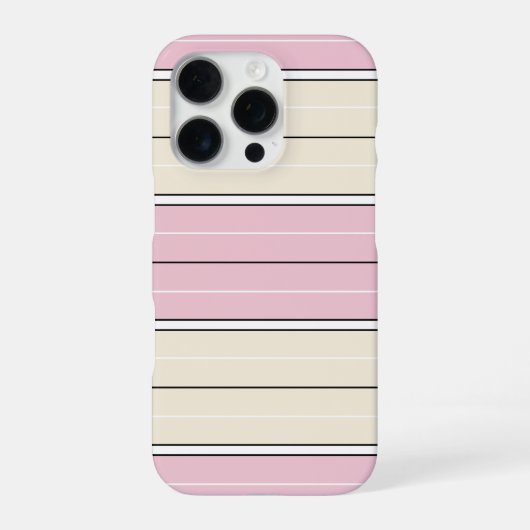 Coque iPhone 16 Pro Motif de rayure verticale à couleur douce Design (Verso)