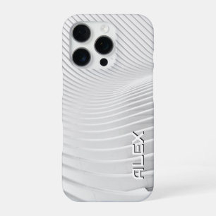 Coque iPhone 16 Pro Motif de vague topographique blanc – Minimaliste