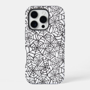 Coque iPhone 16 Pro Motif d'Halloween Black and White Spider