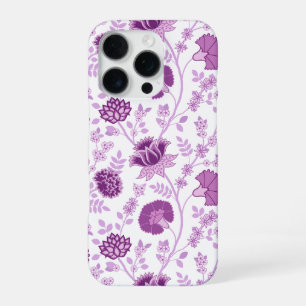 Coque iPhone 16 Pro Motif floral jacobéen grand motif roses sur fond b