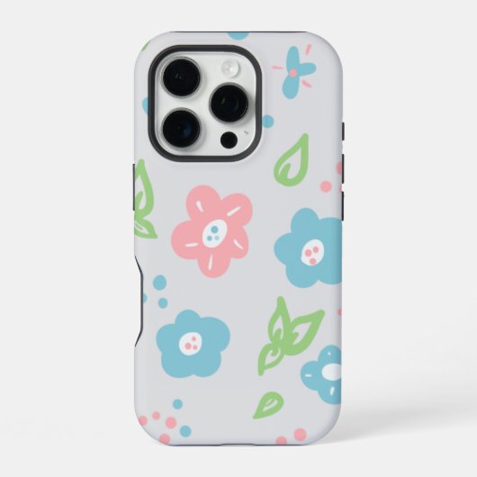 Coque iPhone 16 Pro Motif floral sans couture (Verso)