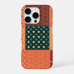 Coque iPhone 16 Pro Motif Mix Kimono Rouge