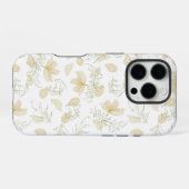 Coque iPhone 16 Pro Motif neutre Fleur sans joint (Verso Horizontal)