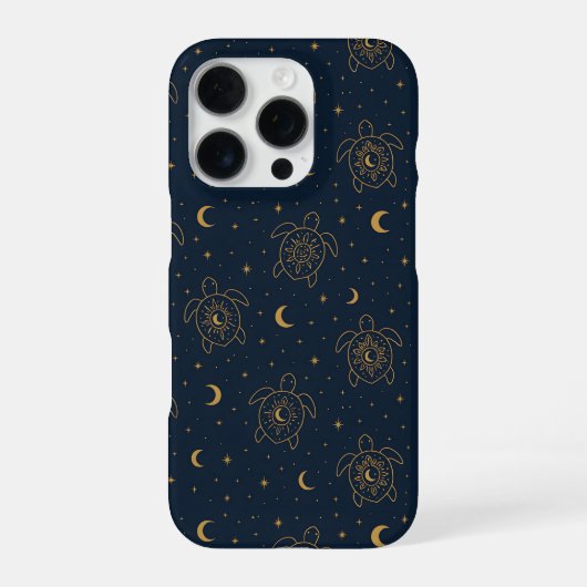 Coque iPhone 16 Pro Motif Nuit Tortue Céleste (Verso)
