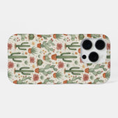 Coque iPhone 16 Pro Motif sans couture de cactus de désert succulent (Verso Horizontal)