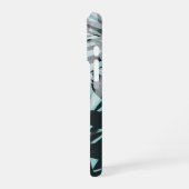Coque iPhone 16 Pro Motif tropical noir bleu clair (Côté gauche)