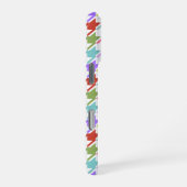 Coque iPhone 16 Pro Multicolor Houndstooth+Motif blanc (Côté droit)