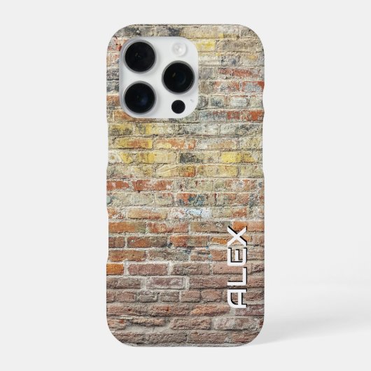 Coque iPhone 16 Pro Mur de brique rustique – Surface architecturale te (Verso)