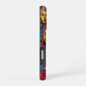 Coque iPhone 16 Pro Mur de Masque Africain vibrant (Côté droit)
