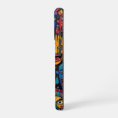 Coque iPhone 16 Pro Mur de Masque Africain vibrant (Côté gauche)