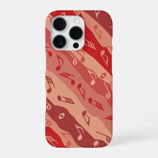 Coque iPhone 16 Pro Musique Note Stripes Reds (Verso)