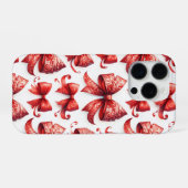 Coque iPhone 16 Pro Nœuds de Noël rouges (Verso Horizontal)