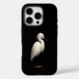 Coque iPhone 16 Pro Noir 4 Luxe iPhone 16 Pro, Aigrette neigeuse