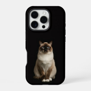 Coque iPhone 16 Pro Noir 4 Luxe iPhone 16 Pro, Chat Birman